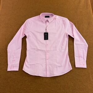 Tailored Athlete Mens Large Pink Athletic Fit Stretch LS Dress Shirt LSA0014 NWT